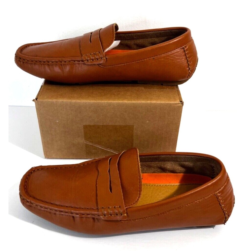 Jonsen Milan Mens Loafers Shoes Tan Brown Slip-On Square Toe Men's 8 US